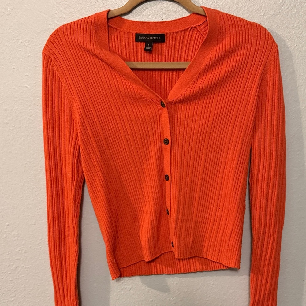 Banana Republic Bright Orange Cardigan